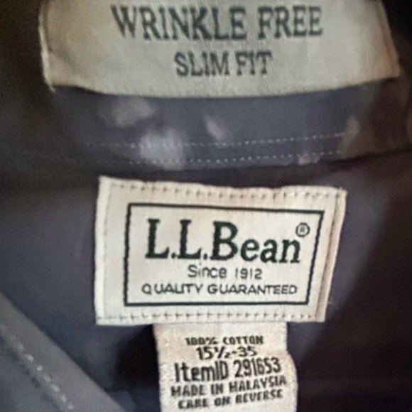 LL BEAN Men’s Tie Dye Button-up Shirt  WRINKLE FREE SLIM FIT 100% Cotton - Picture 3 of 3